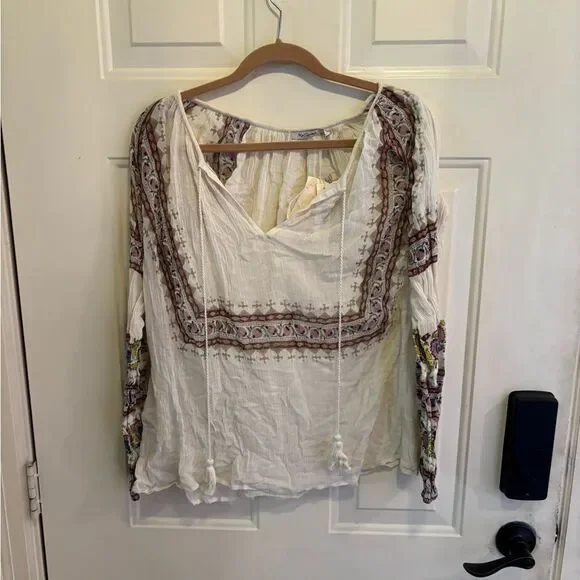 Mes Demoiselles Sheela Cream and Multicolor Boho Blouse - Picture 2 of 5
